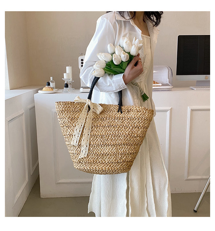 Women's Fashion Vegetable Basket Woven Shoulder Bag