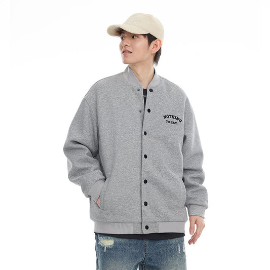 Loose Letter Embroidery Couple Models Coat Top