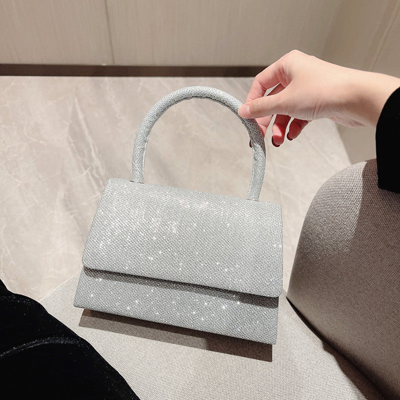 New Sequined Shoulder Magnetic Buckle Portable Simple Disco Dancing Handbag