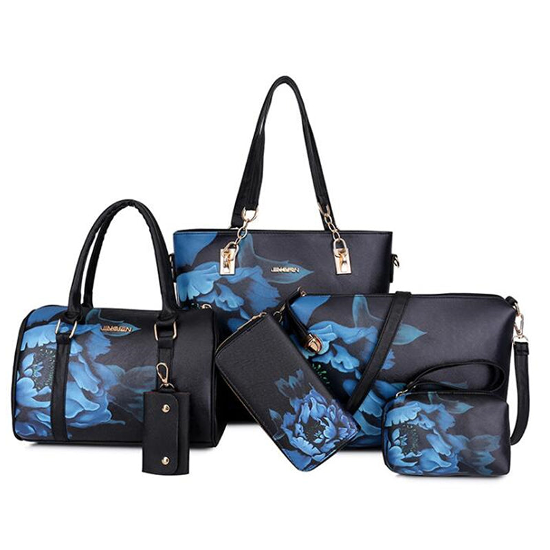 Six piece portable women's bag set