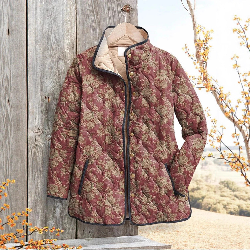 Female Loose Casual Print Personality Cotton Coat Jacket