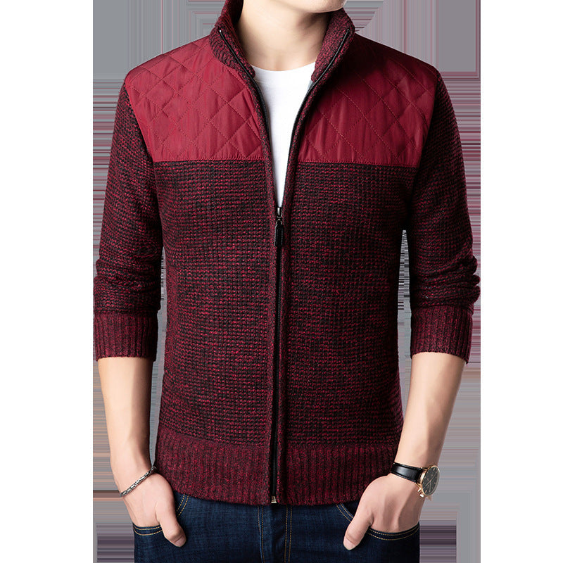 Colorblock Plus Size Knitted Wool Sweater