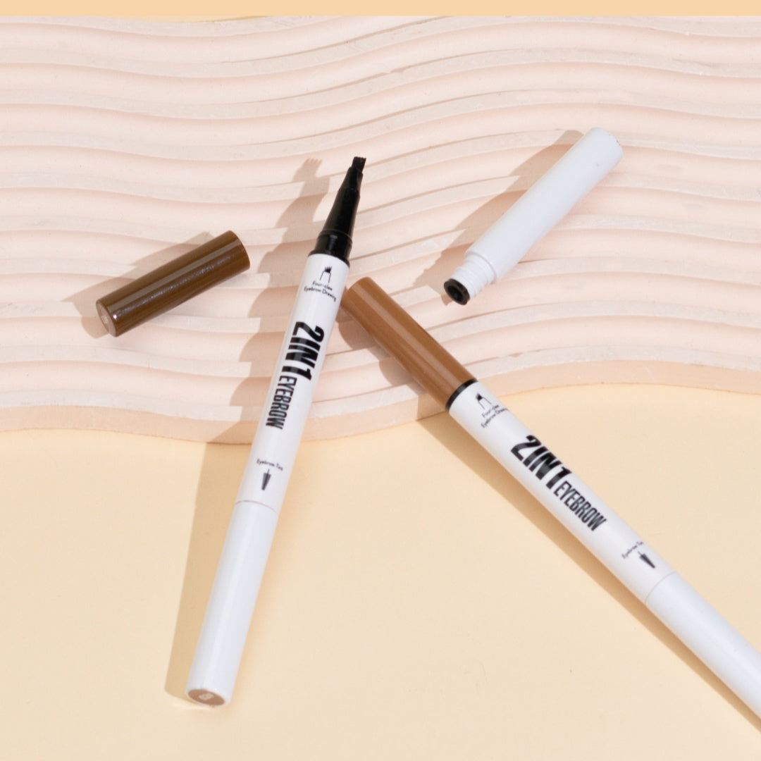 Two-in-one Waterproof Sweat-resistant Not Smudge Multi-color Eyebrow Cream