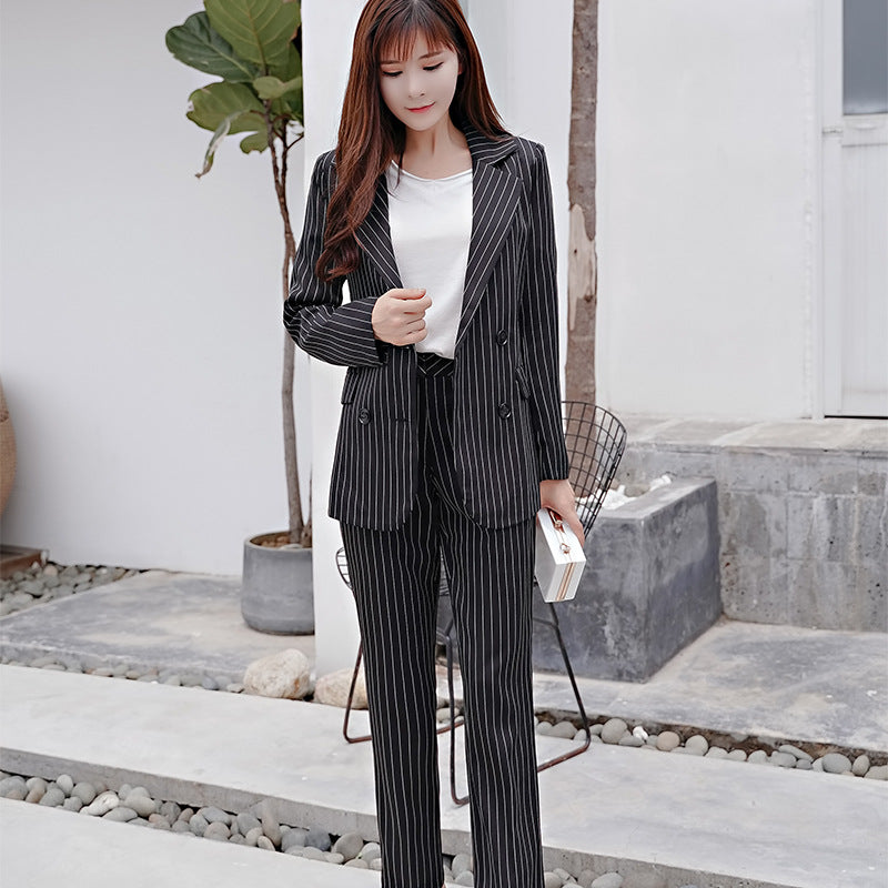 Women's Fashionable Striped Professional Suit