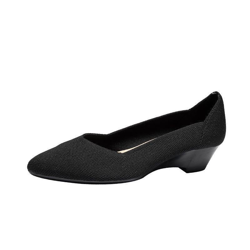 Fashion Casual Wedge Knitted Women Flyknit Casual Shoes