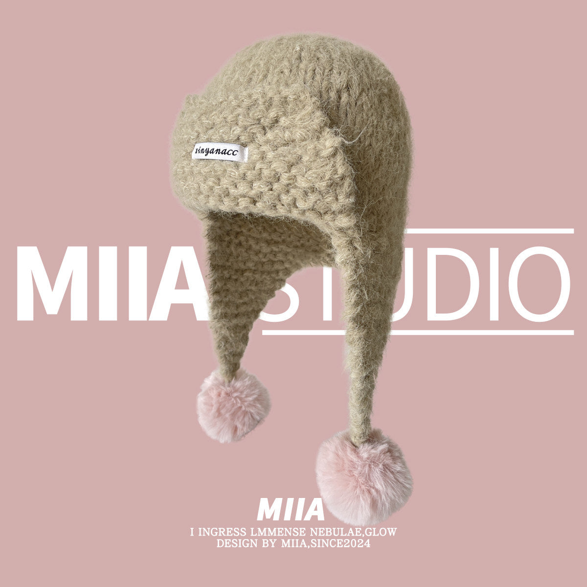 Pure-color Versatile Warm Ear-protecting Knit Beanie That Flatters Larger Head Sizes And Enhances Facial Features
