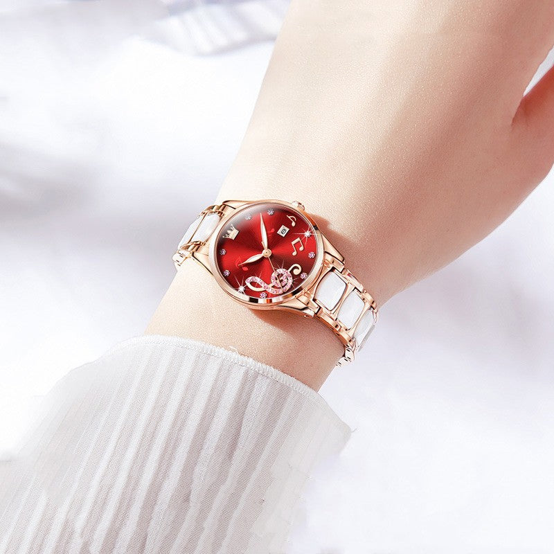 Mode diamantbelagt dame quartz ur