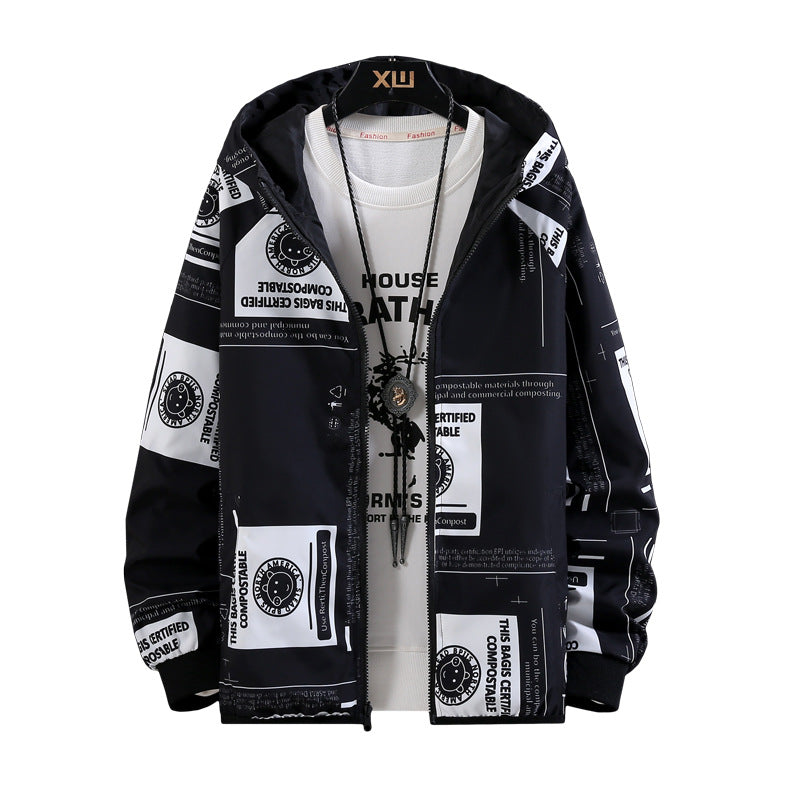 Coat Men's Youth Spring And Autumn Korean Style Trendy Handsome Middle School Student Reversible Jacket Boy Chopsticks