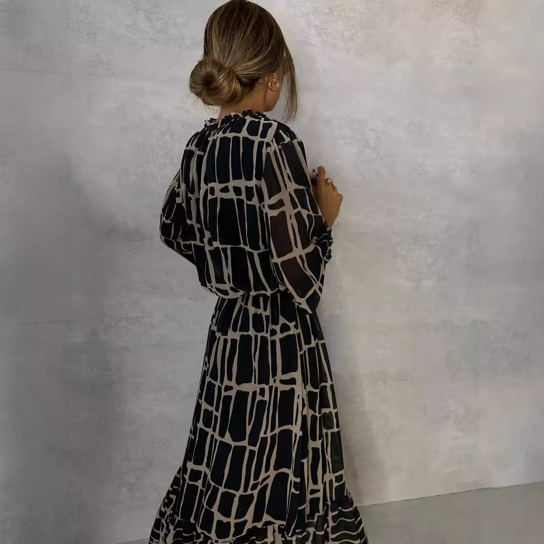 Autumn Long Sleeve Printed Dress