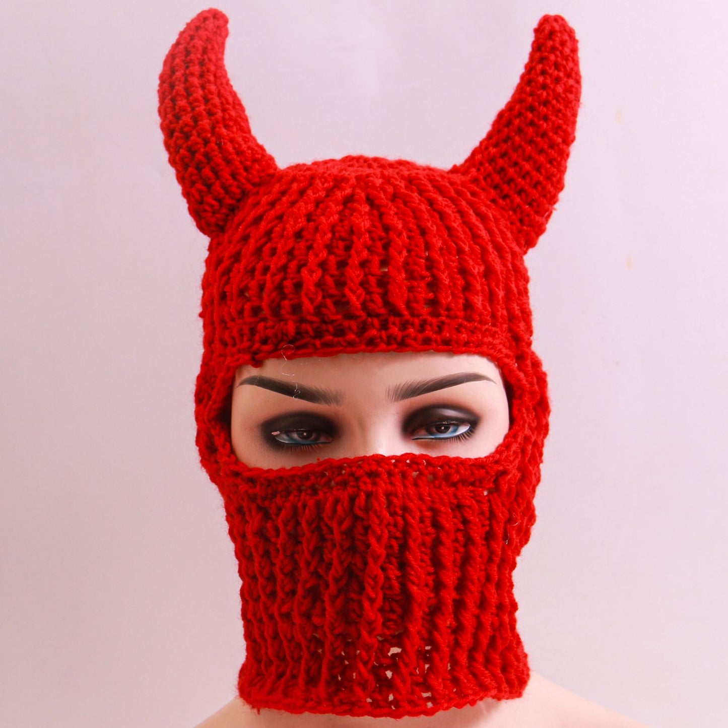 New Hand Crocheted Wool Hat Horn Style