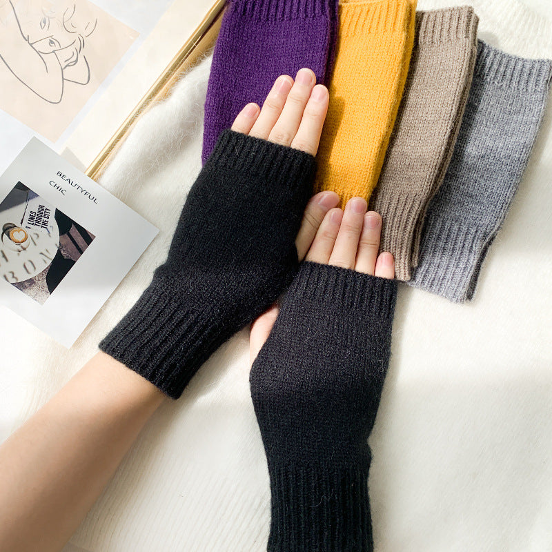 Women Stylish Hand Girl Arm Crochet Knitting Hollow Warm Fingerless Gloves