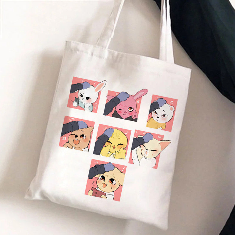 Cute Cartoon Canvas Tutor Lunch Bag