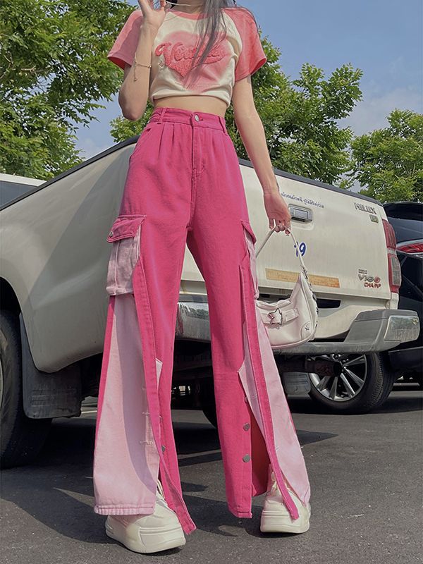 Workwear Hot Girl Dopamine High Waist Jeans