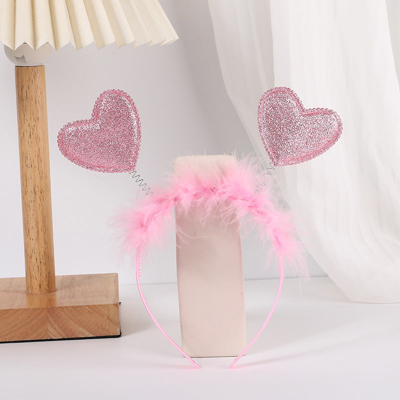 Red Heart Headband Accessories Three-dimensional