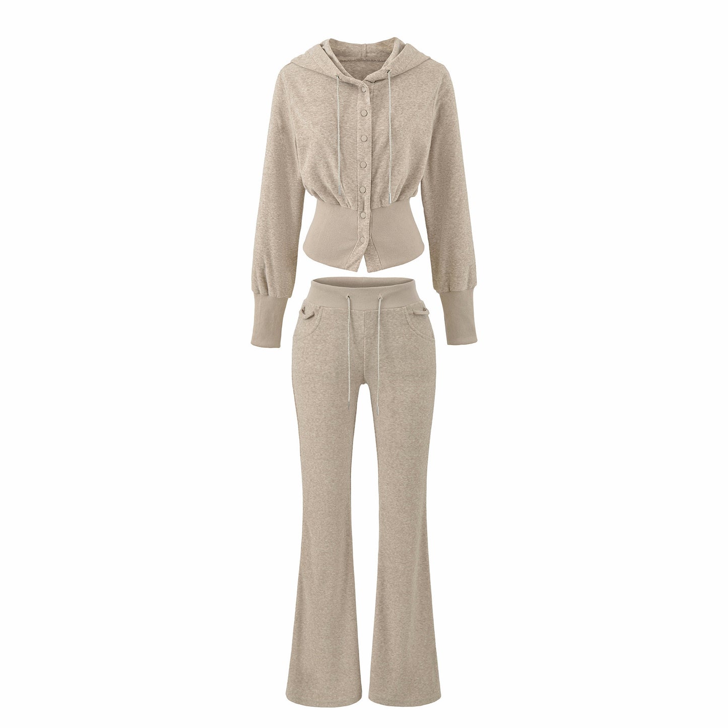 With Beaded Chains Flared Casual Trousers