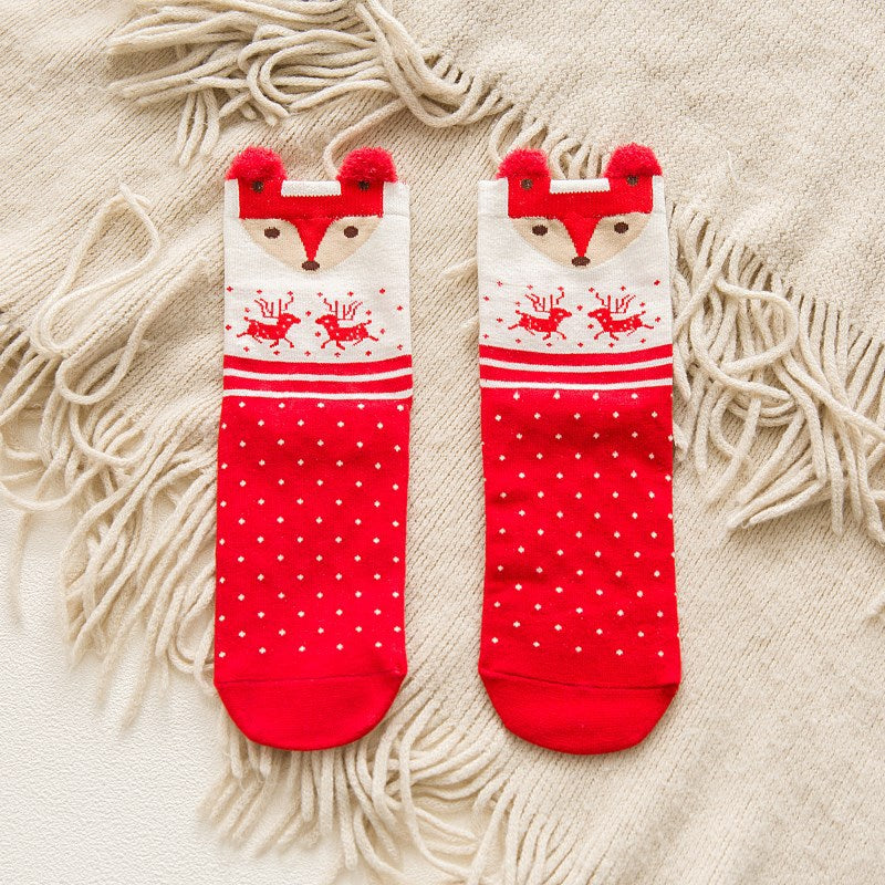 Colorful cotton red socks