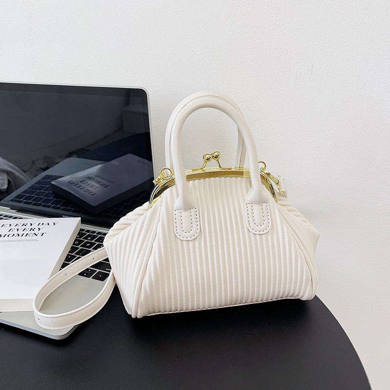 Women's New Fashion Popular Vertical Stripe Handbag Fashion Versatile