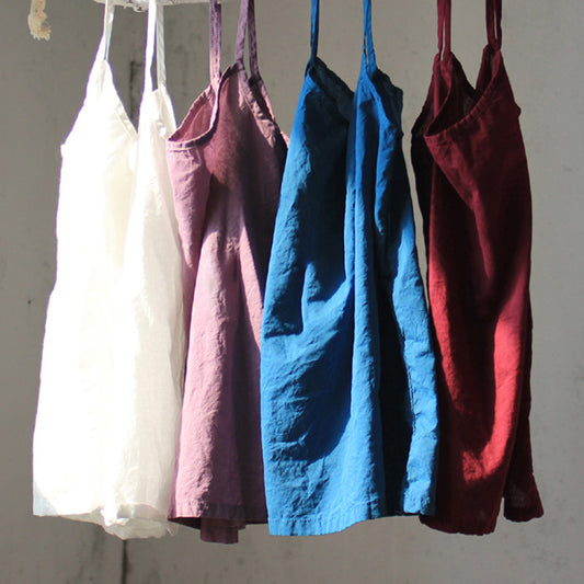 Women's Literary Retro Cotton Short Camisole Bottoming Shirt