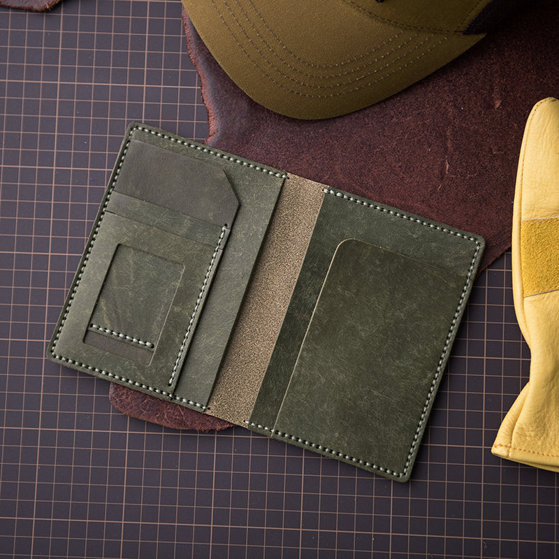 DIY Stitched Vintage Waxed Leather Travel Passport Bag Material