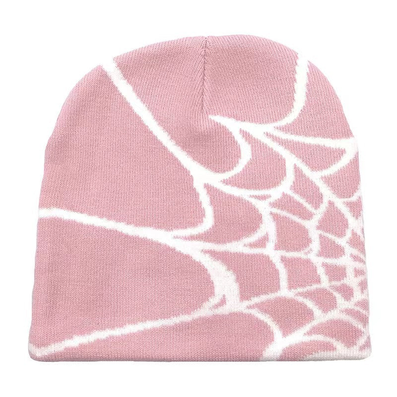 Spider Web Jacquard Knitted Hat Cold Protection In Autumn And Winter