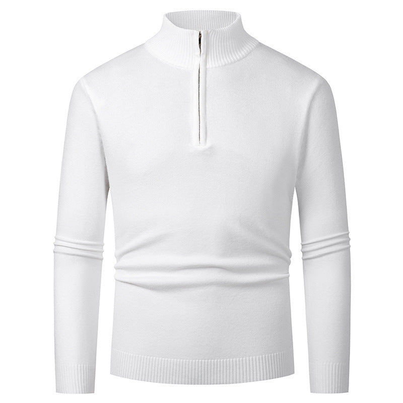 Herre Halv Lynlås Polo Sweater Afslappet Langærmet