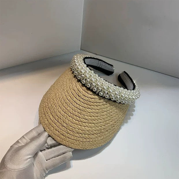 Pearl Sun  Half Empty Straw Hat