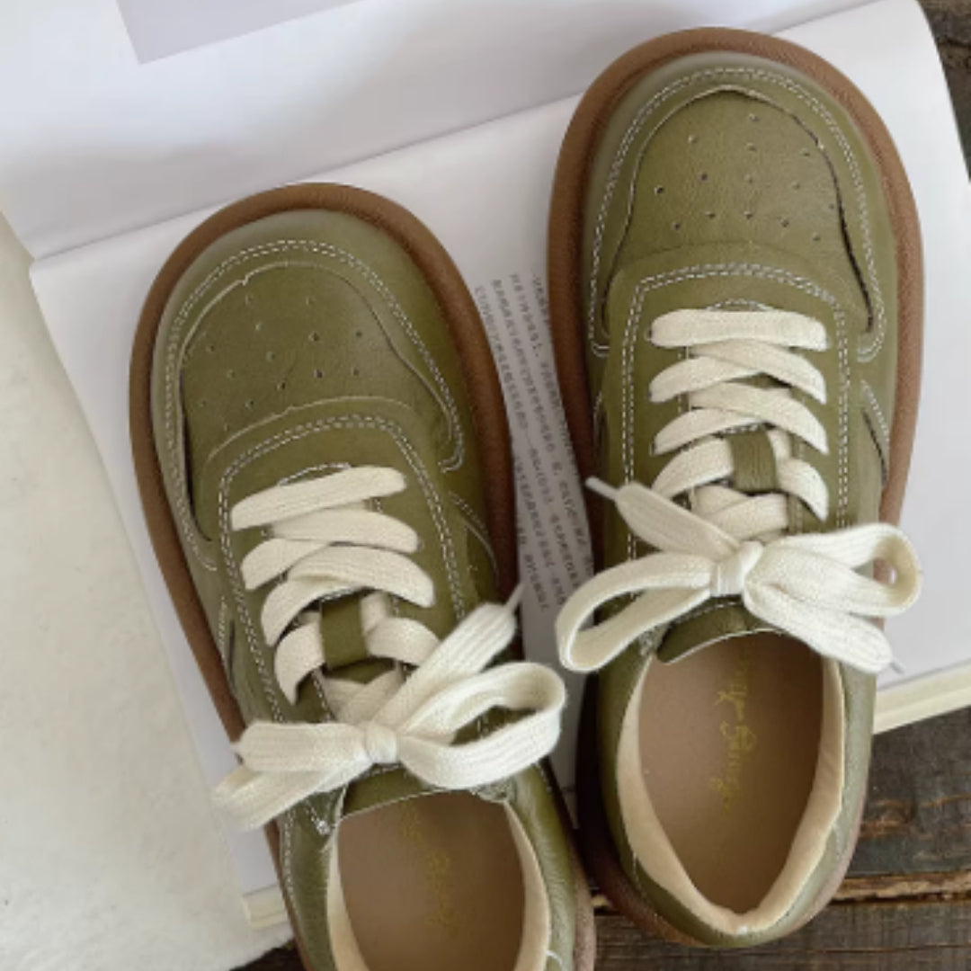 Artistic Round-toe Leather Shoes Mori Girl Harajuku Soft-soled Shoes