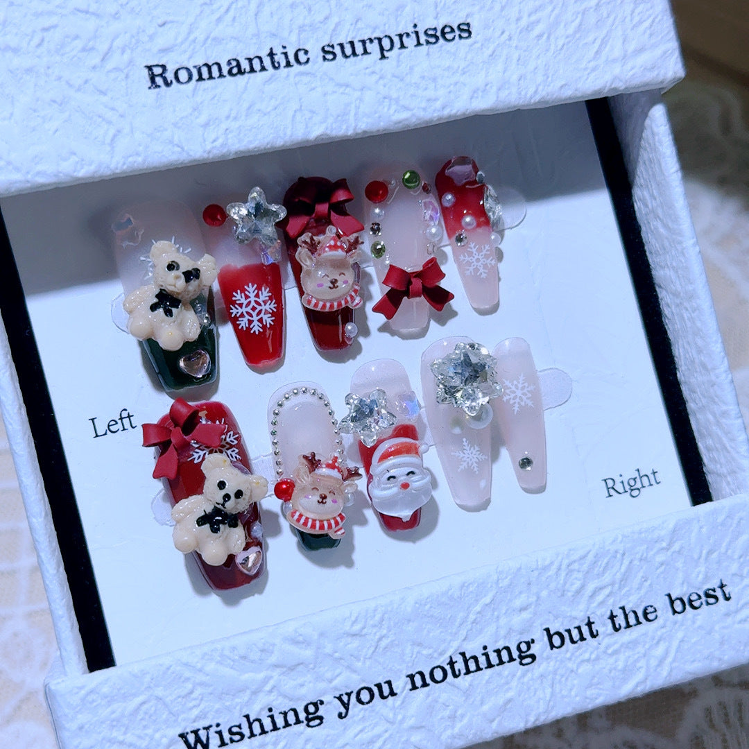 Handmade Christmas Series Wear Nail Detachable Nail Beauty