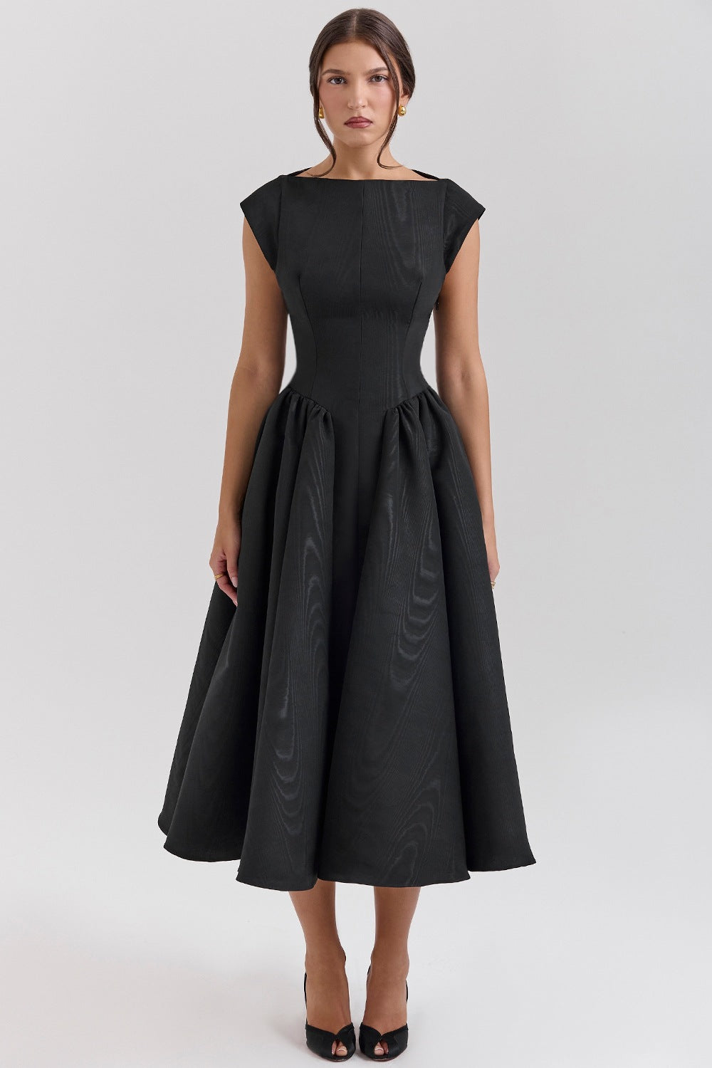 Backless Crew-neck Sleeveless Tank Dress Womens Midi Dress