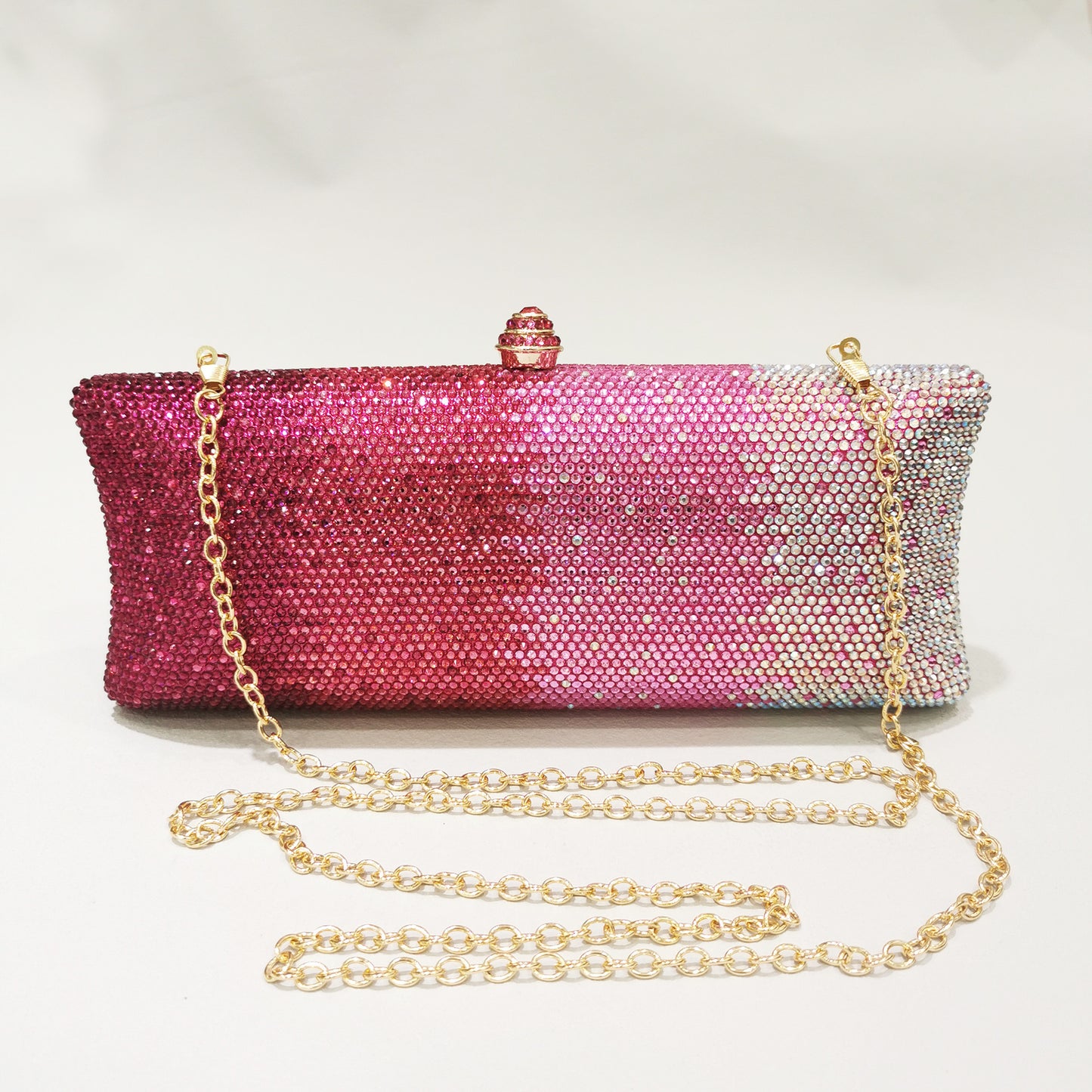 Gradient Rhinestone Dame Aften Clutch Skuldertaske