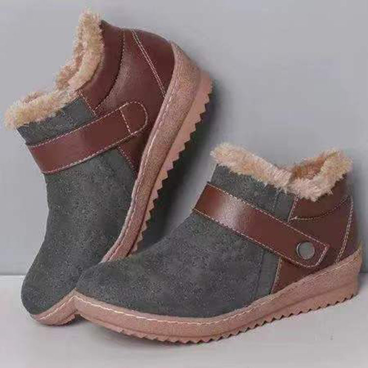 Plus Size Cotton Shoes Round Toe  Fleece Snow Boots