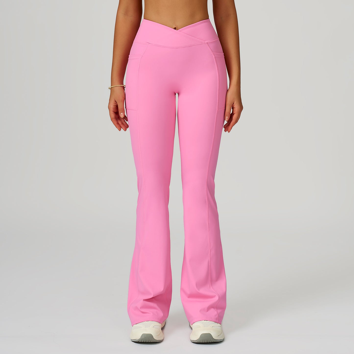 High Waist Nude Feel Bell-bottom Pants Women's Casual Sports Pants