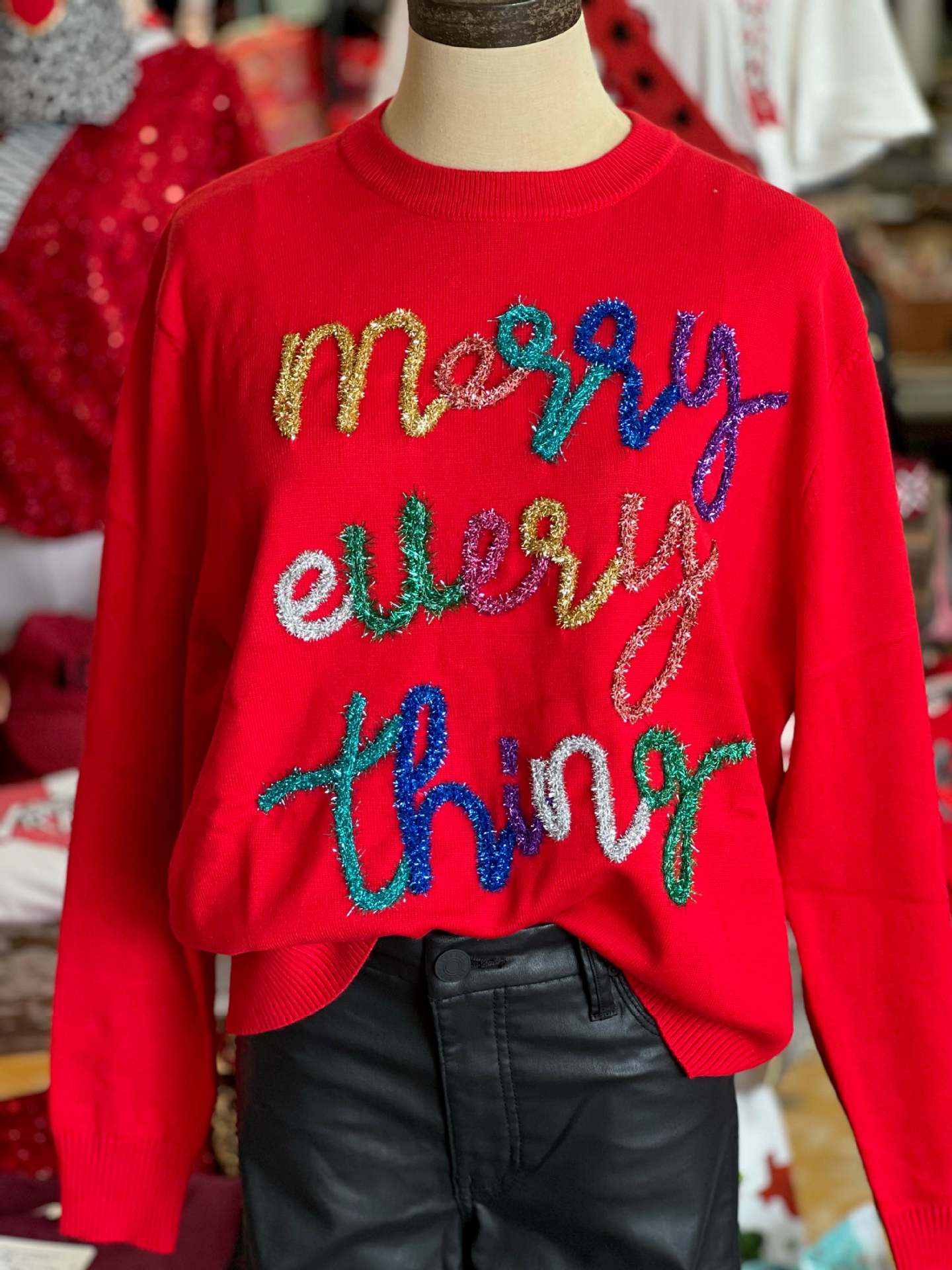 Europæisk og amerikansk efterårs- og vinterfestival bomuldsbånd bogstaver broderet sweater