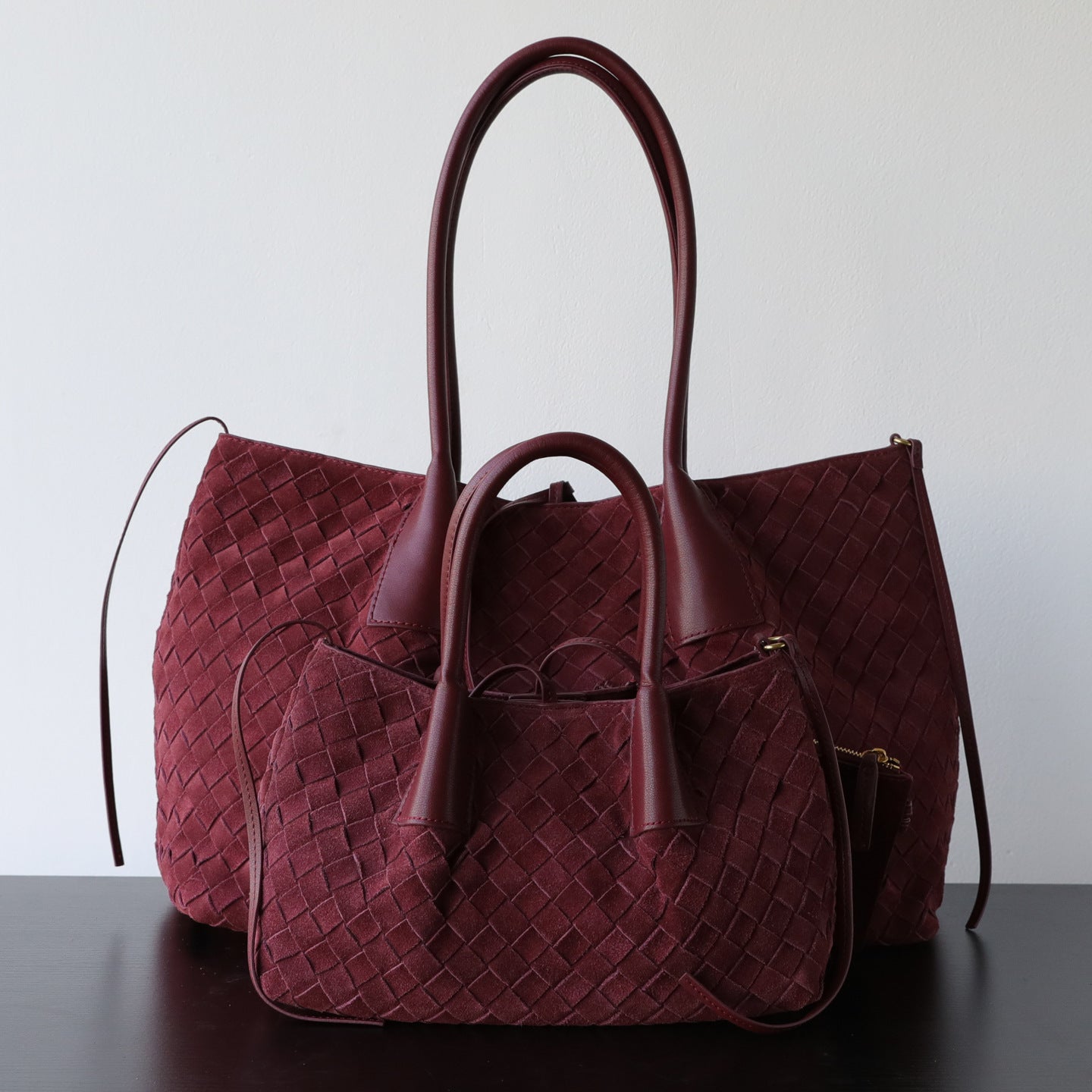 Handwoven Matte Cowhide Tote Bag With Large Capacity
