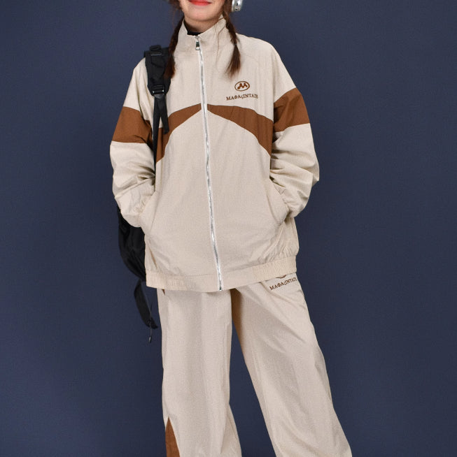 Tide Loose Leisure All-matching Stitching Couple Coat