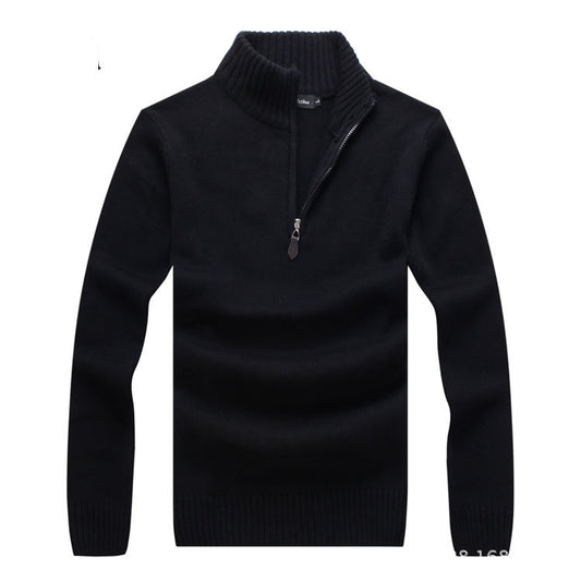 Mænds sweater koreansk stil, slank langærmet afslappet striktrøje, stribet uld til mænd