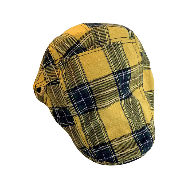 Dopamine Retro Plaid Advance Hats Women's Spring And Autumn