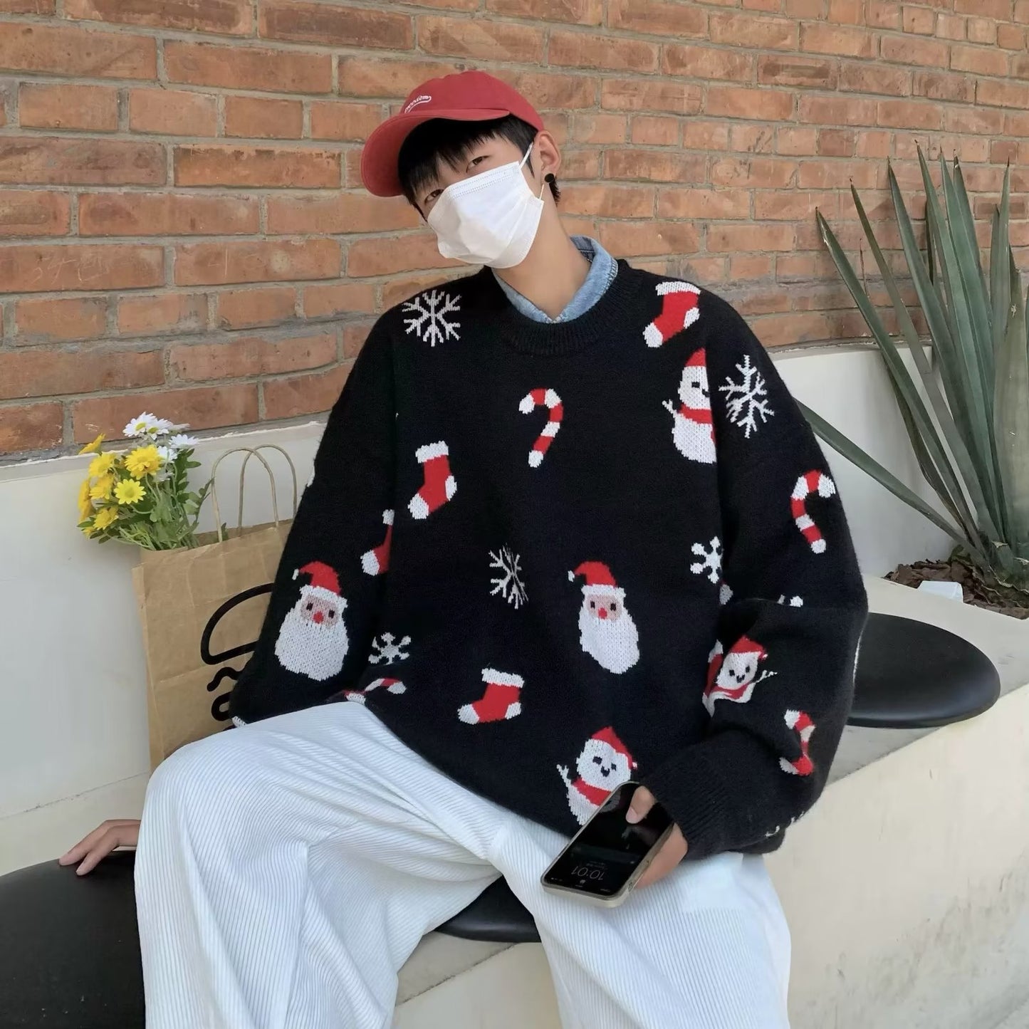 Santa Claus Sweater Men's Versatile Fashion