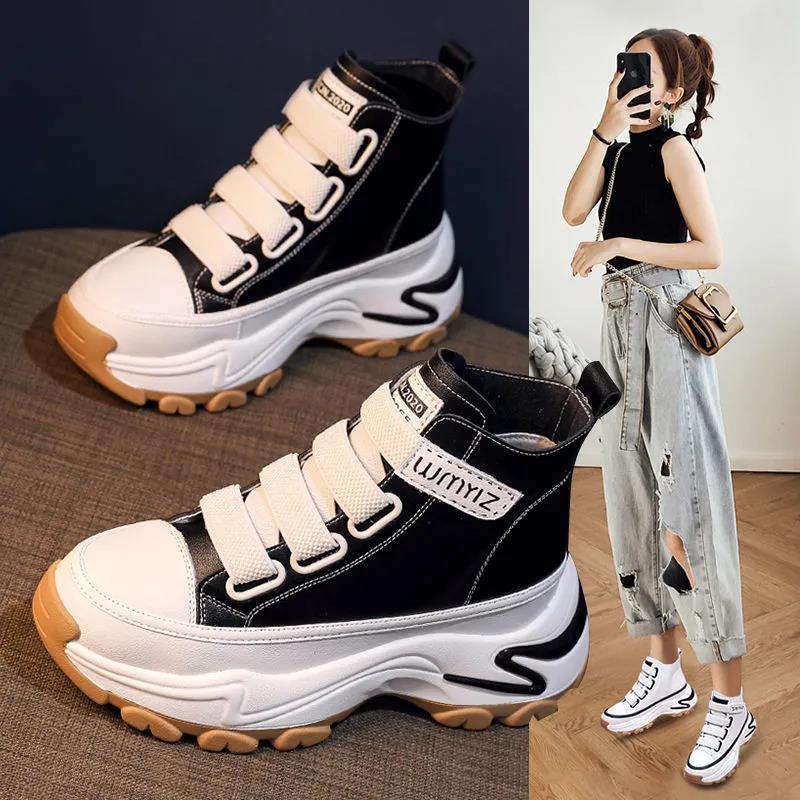 Mid-Top Velcro Sneakers til kvinder med plateau