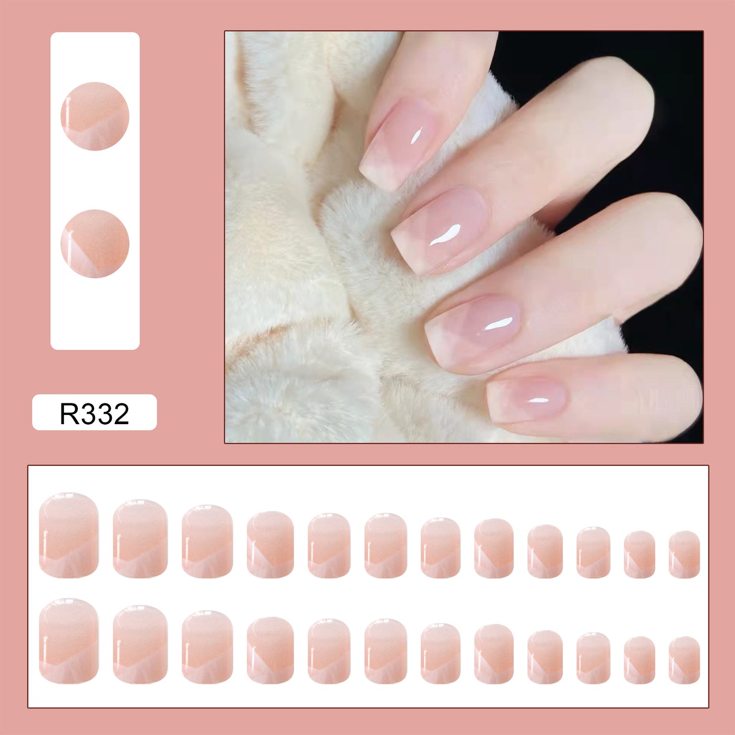 Wearable Mesh Oblique French Style Gentle Bare Color Nail Stick