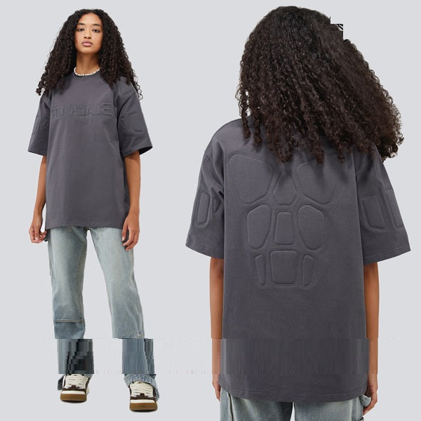 Cotton Base Shirt Solid Color Loose Casual Short-sleeved T-shirt Men