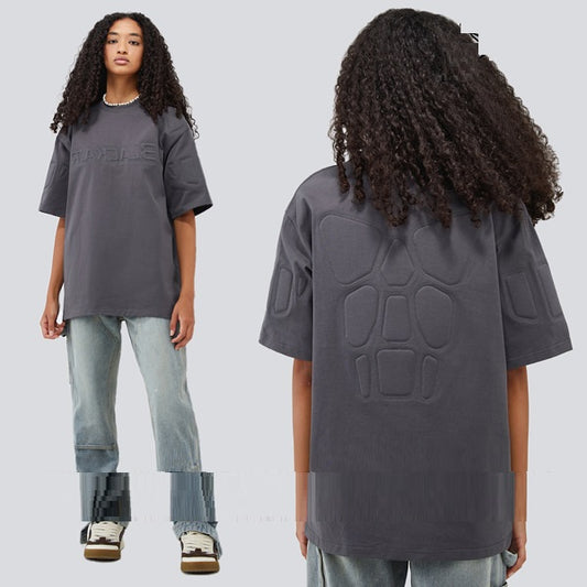 Cotton Base Shirt Solid Color Loose Casual Short-sleeved T-shirt Men