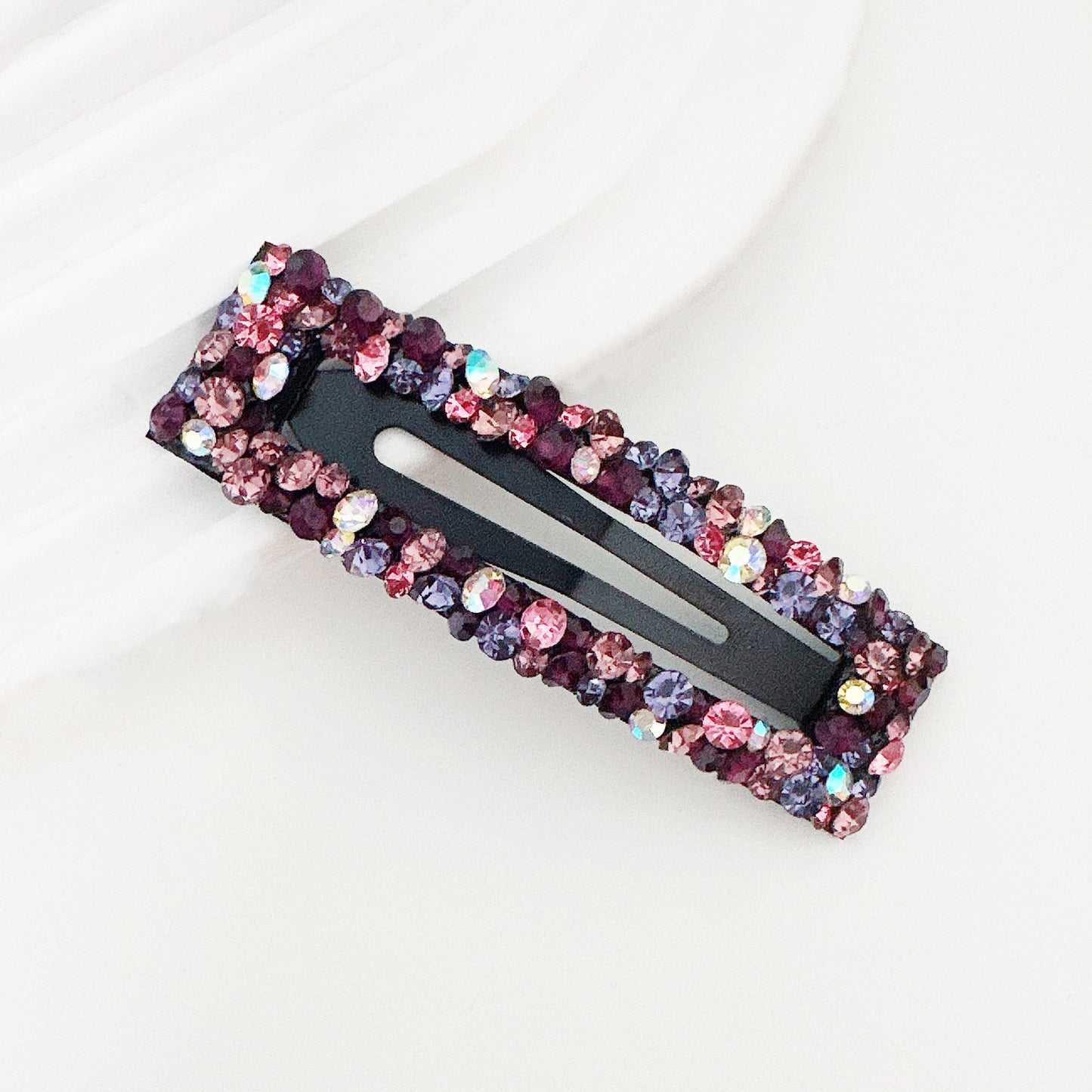 Diamond Colorful Crystals Rectangular BB Clip Break Hair Side Bang Clip
