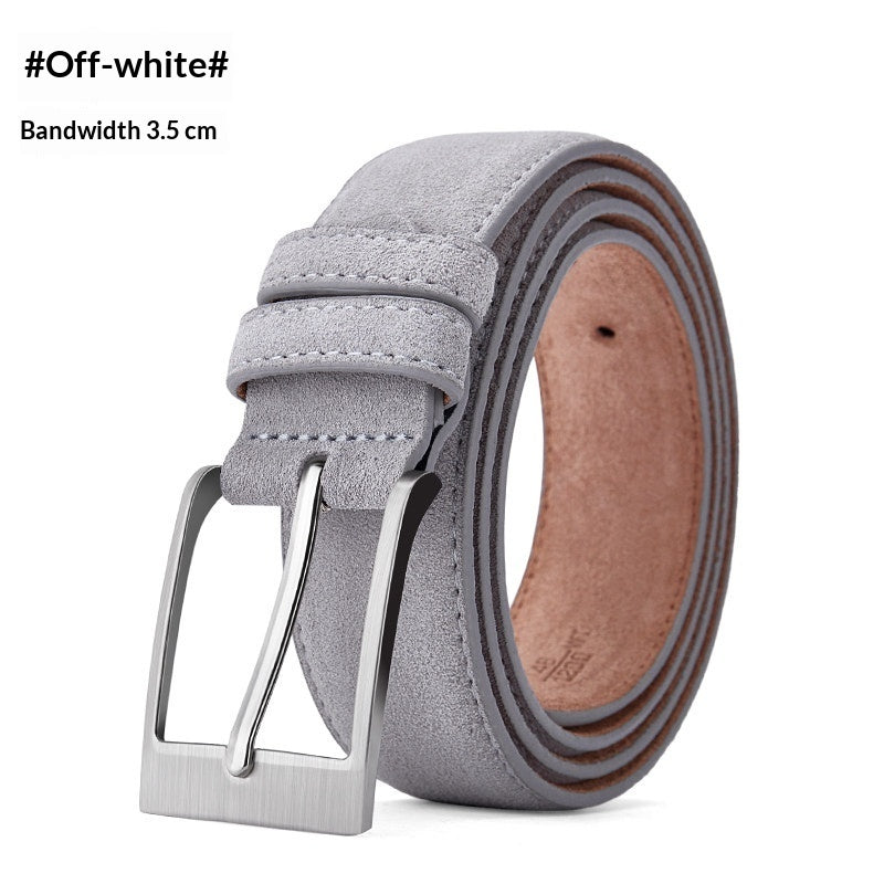 Wear-resistant Scratch-proof Pin-buckle Belt A Vintage Suede Casual And Business Waistband For Trousers