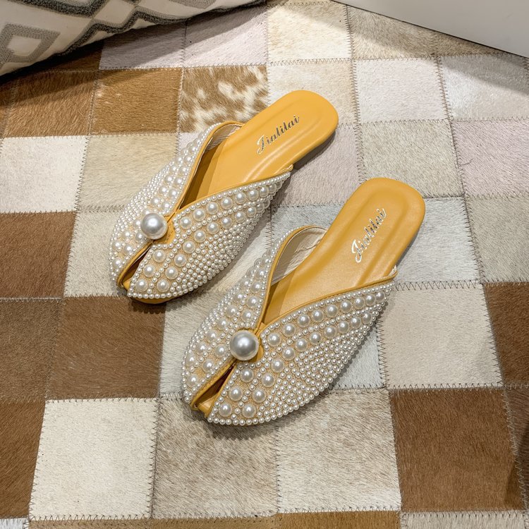 New Pearl Outer Wear Feminine Flat Sandals