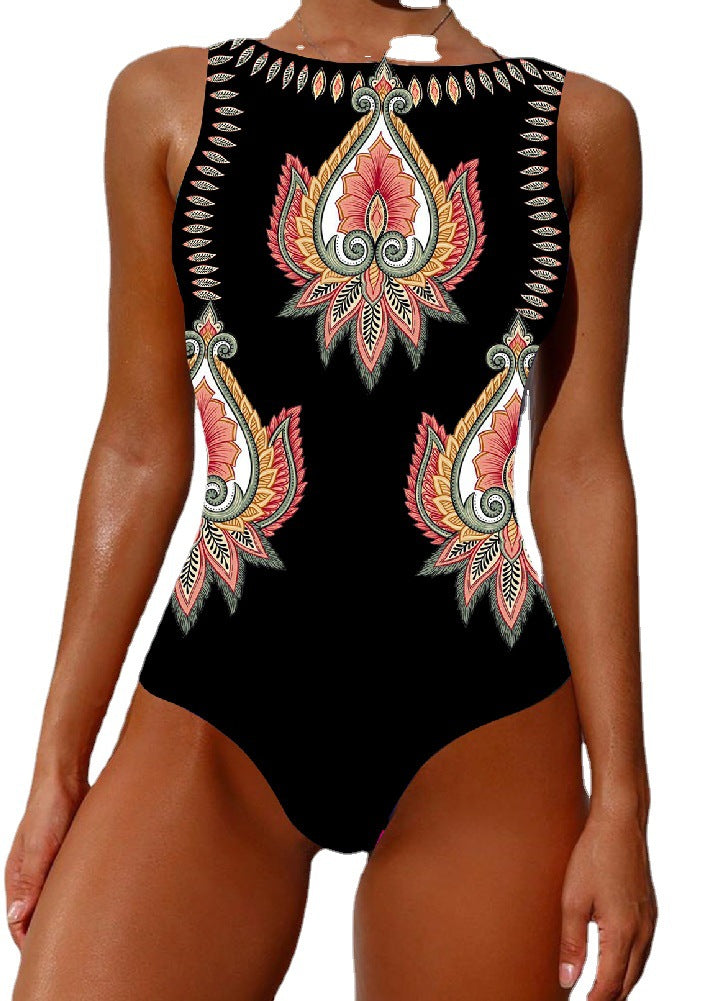 Women's Fashion Abstract Pattern Printed Swimsuit
