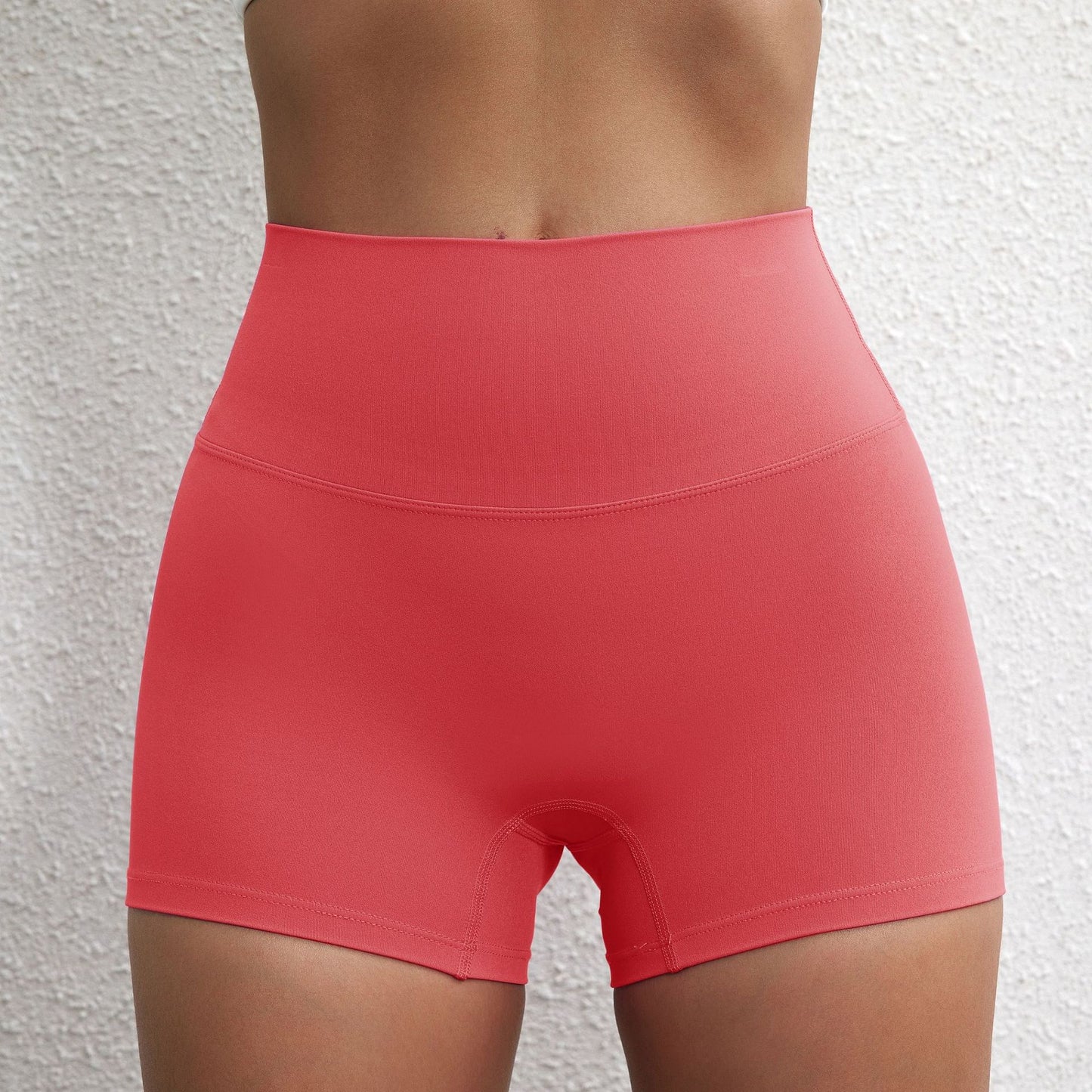 Lady's High Waist Peach Butt Lifting Sports Shorts