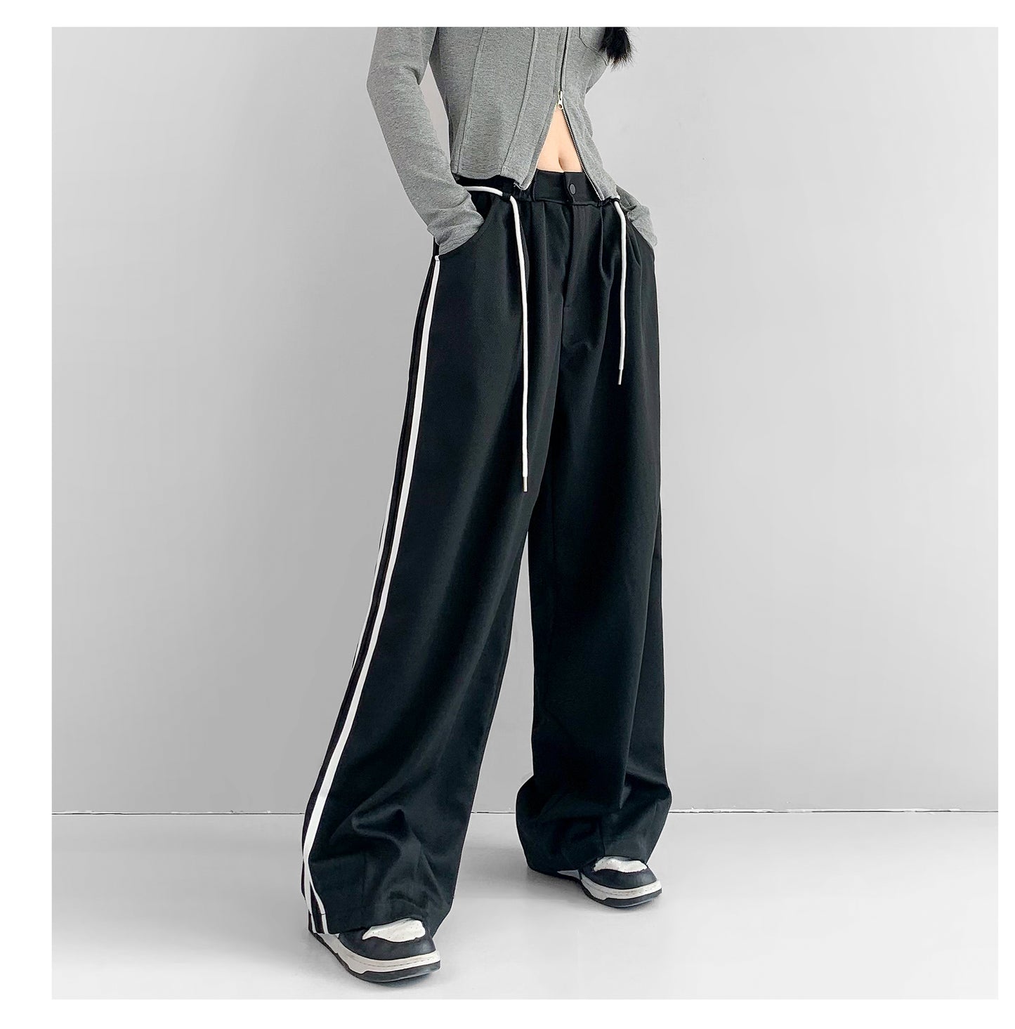 Loose Apricot Wide Leg Pants For Women With High Waist