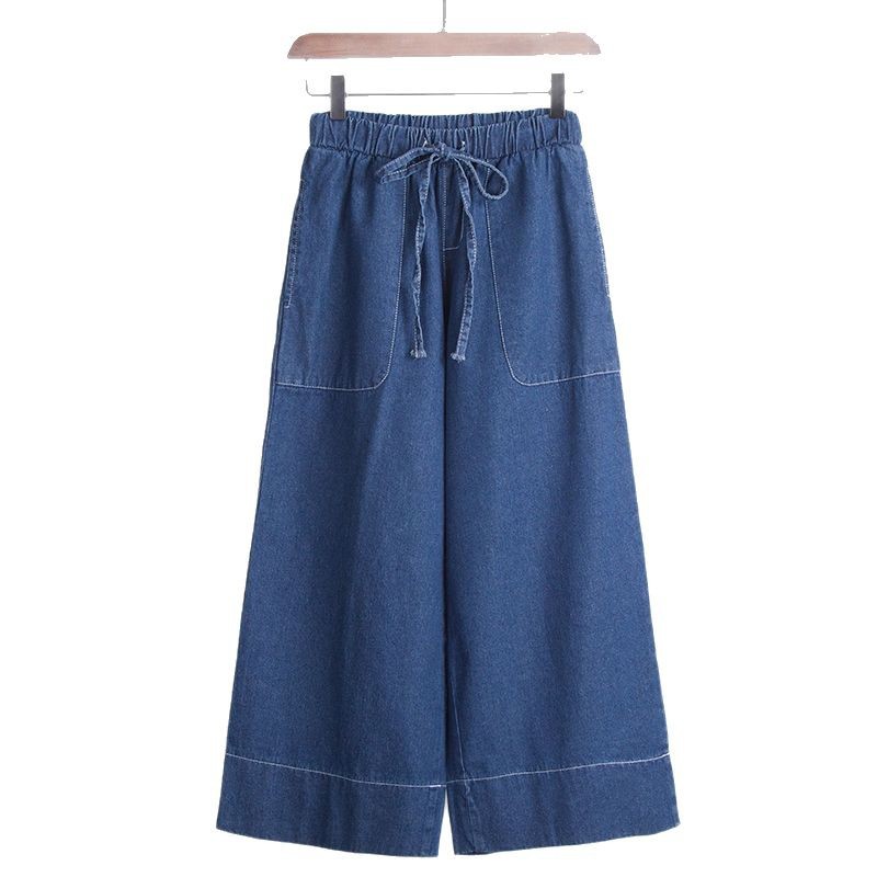 Height-enhancing Versatile Drapey Cropped Denim Jeans