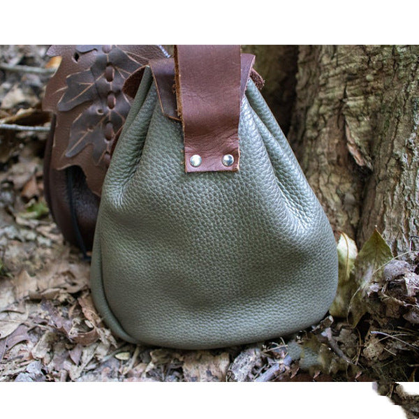 Faux Leather Medieval Leaf Pattern Belt Bag